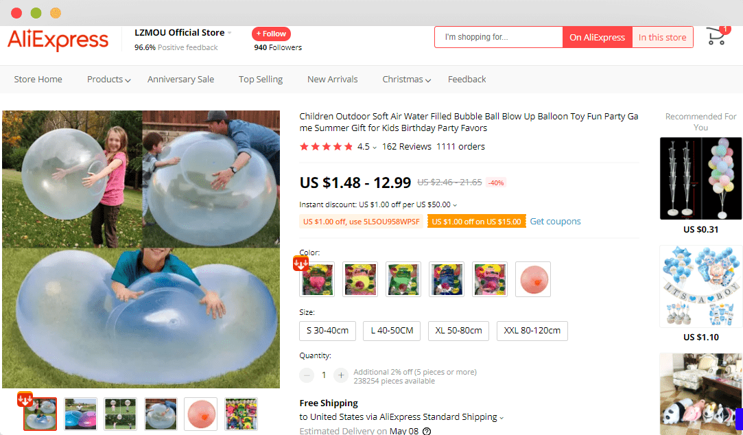 Air Filled Bubble Balloons