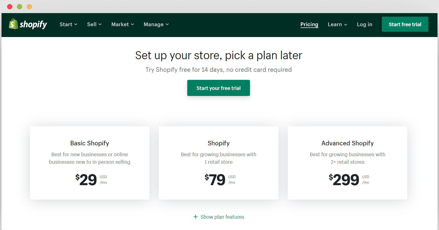 Shopify Pricing