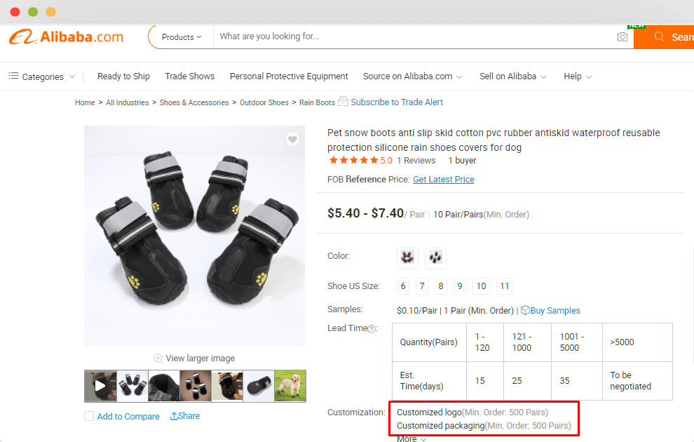 Pet Shoes Alibaba