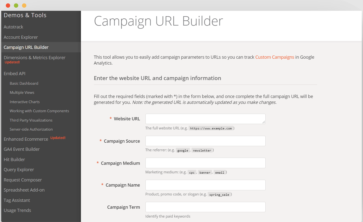 Campaign URL builder