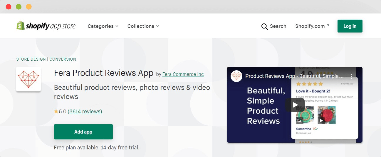 Fera product reviews app