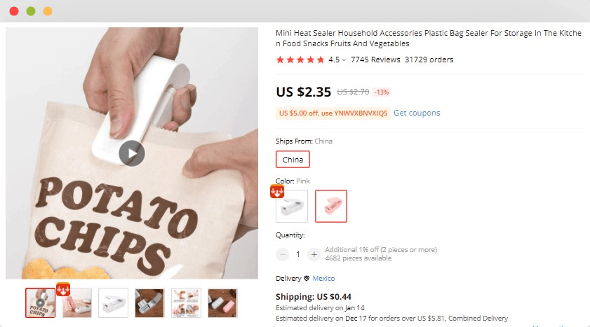 Mini bag sealer