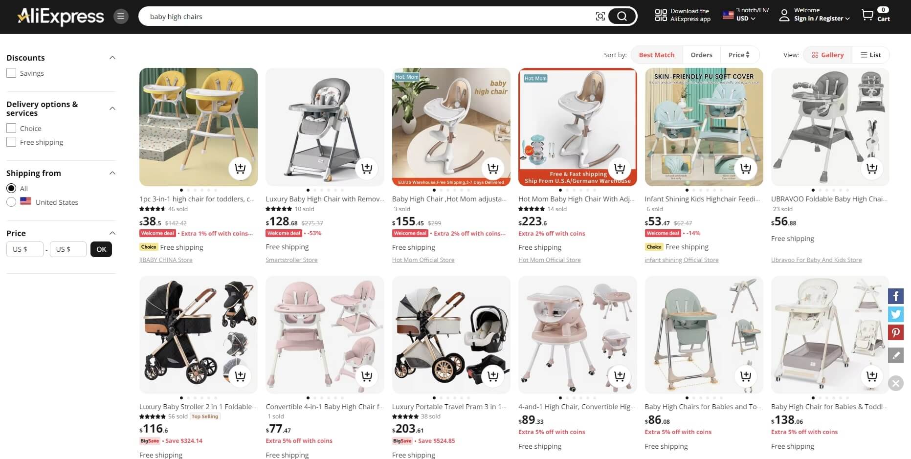 Baby high chairs