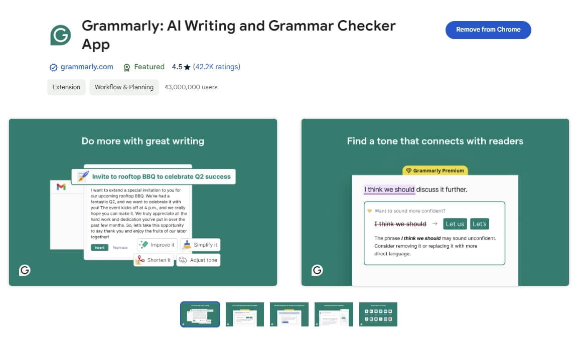 Grammarly AI Writing and Grammar Checker App