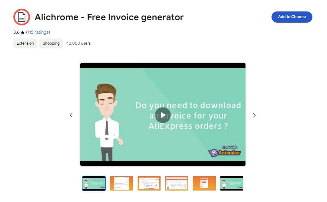 Alichrome - Free Invoice Generator
