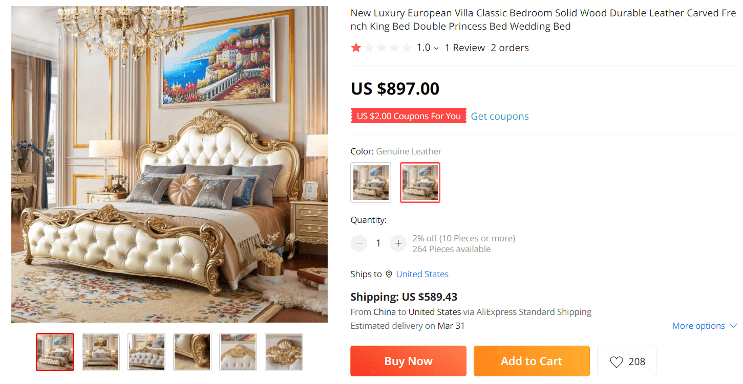 Luxury king bed
