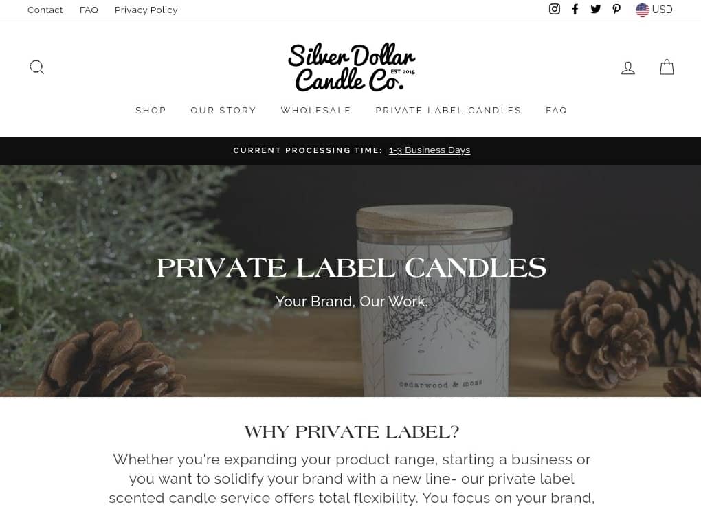 Silver Dollar Candle
