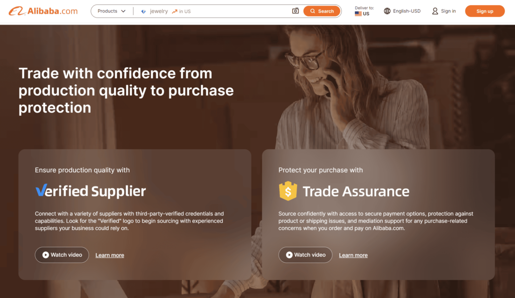 Trade Assurance feature of Alibaba