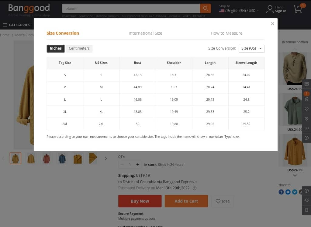 Pay Attention to Sizing Charts