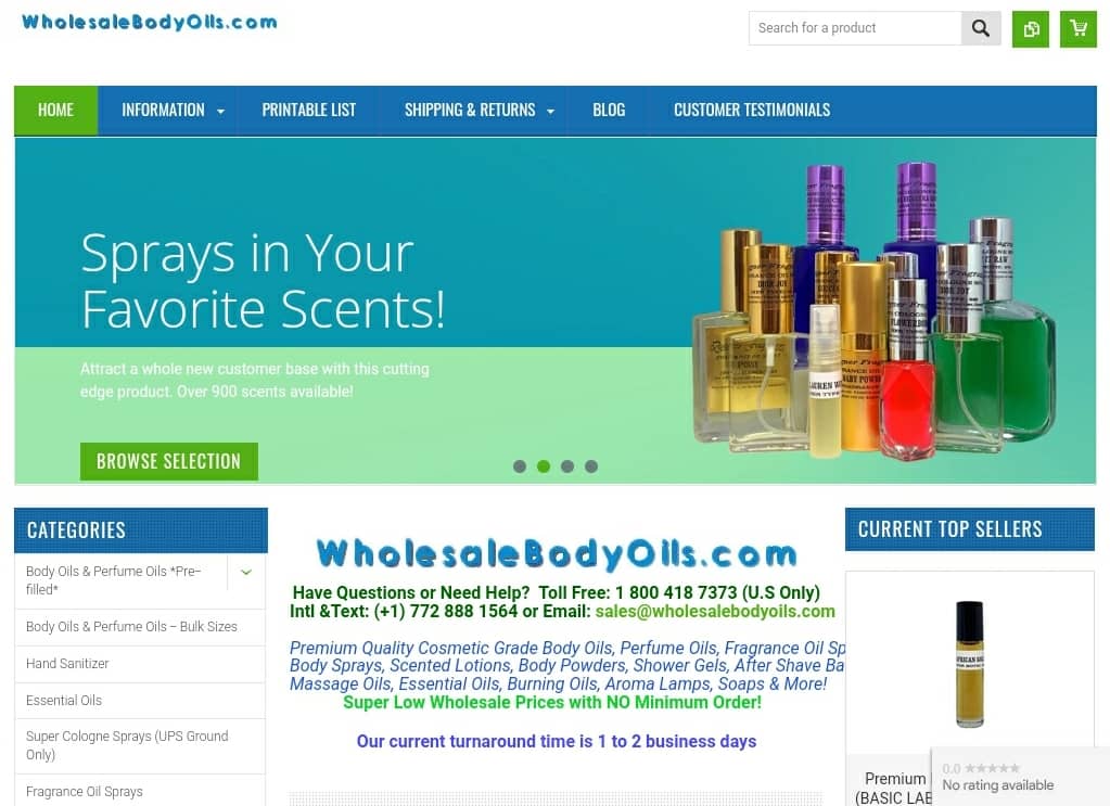 Wholesale Body Oils