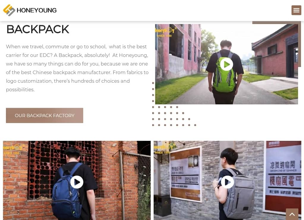 Honeyoung wholesale backpacks china