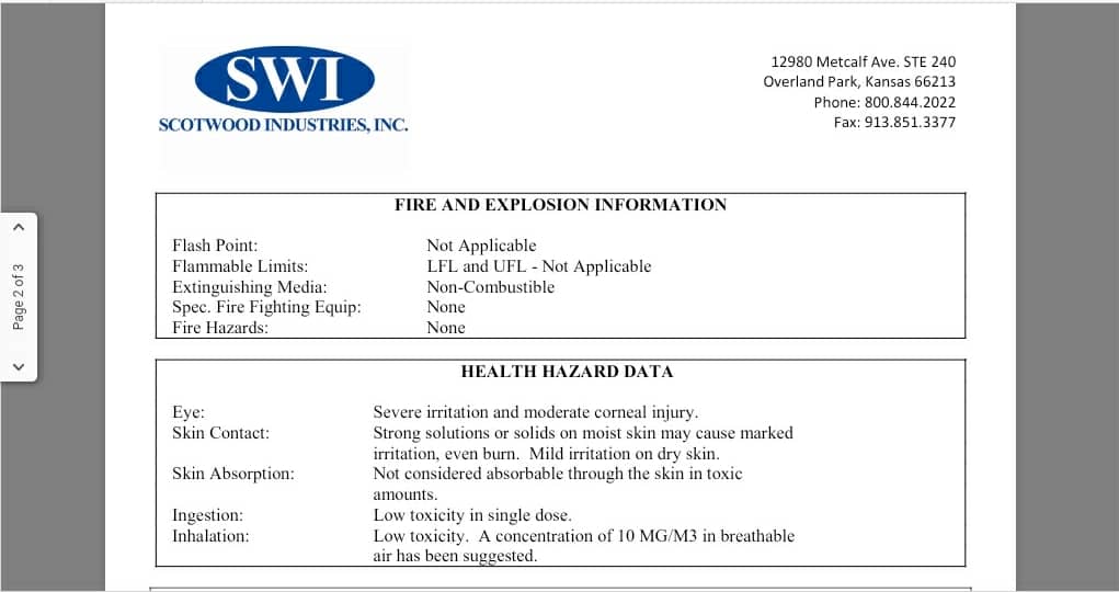 Examples of Product Specification Sheet