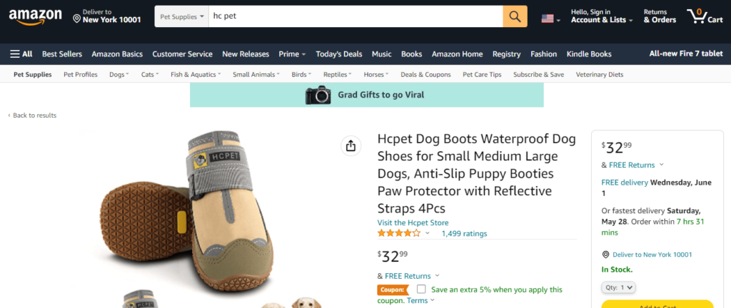Amazon Retail Price - HC Pet Shoes