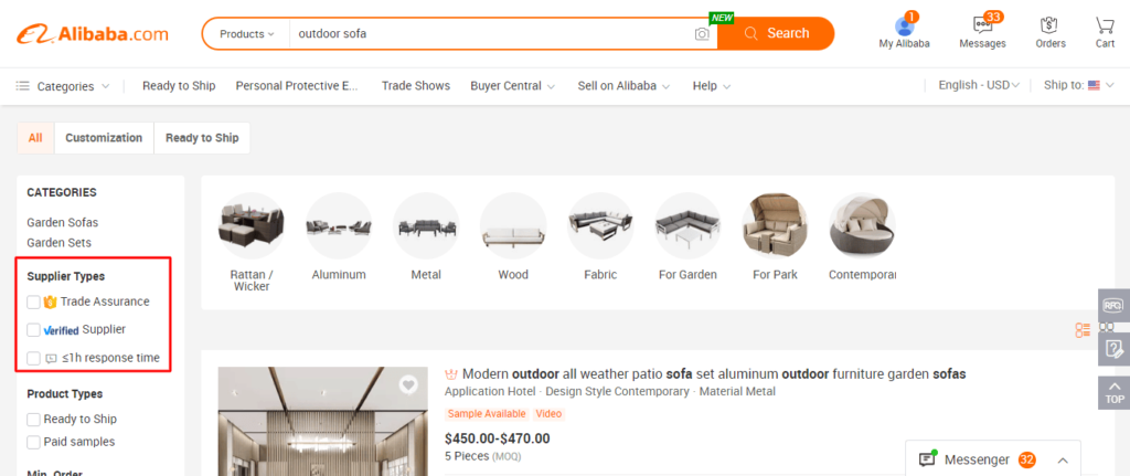 Alibaba Supplier Types