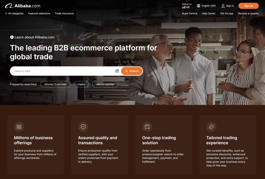 Product sourcing from online B2B marketplaces