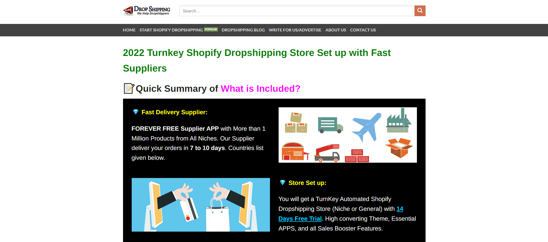 Ready made Drop shipping website Free hosting & set up Generic items 