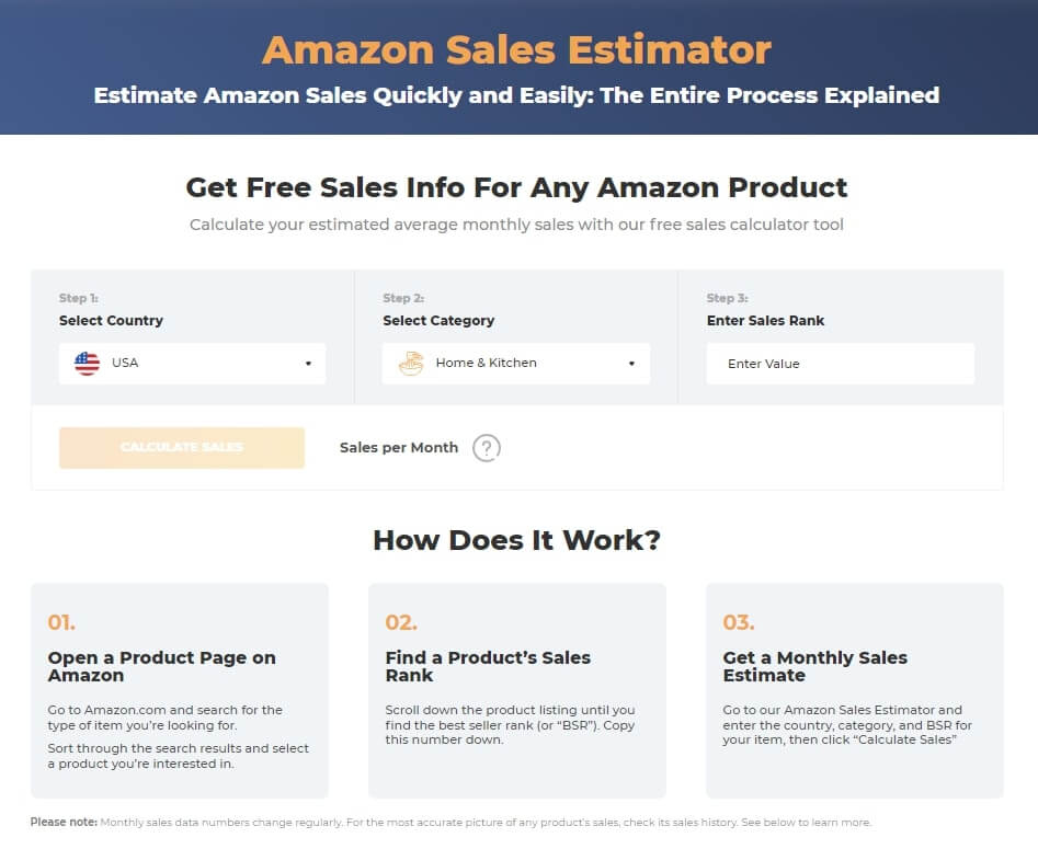 Amazon Sales Estimator