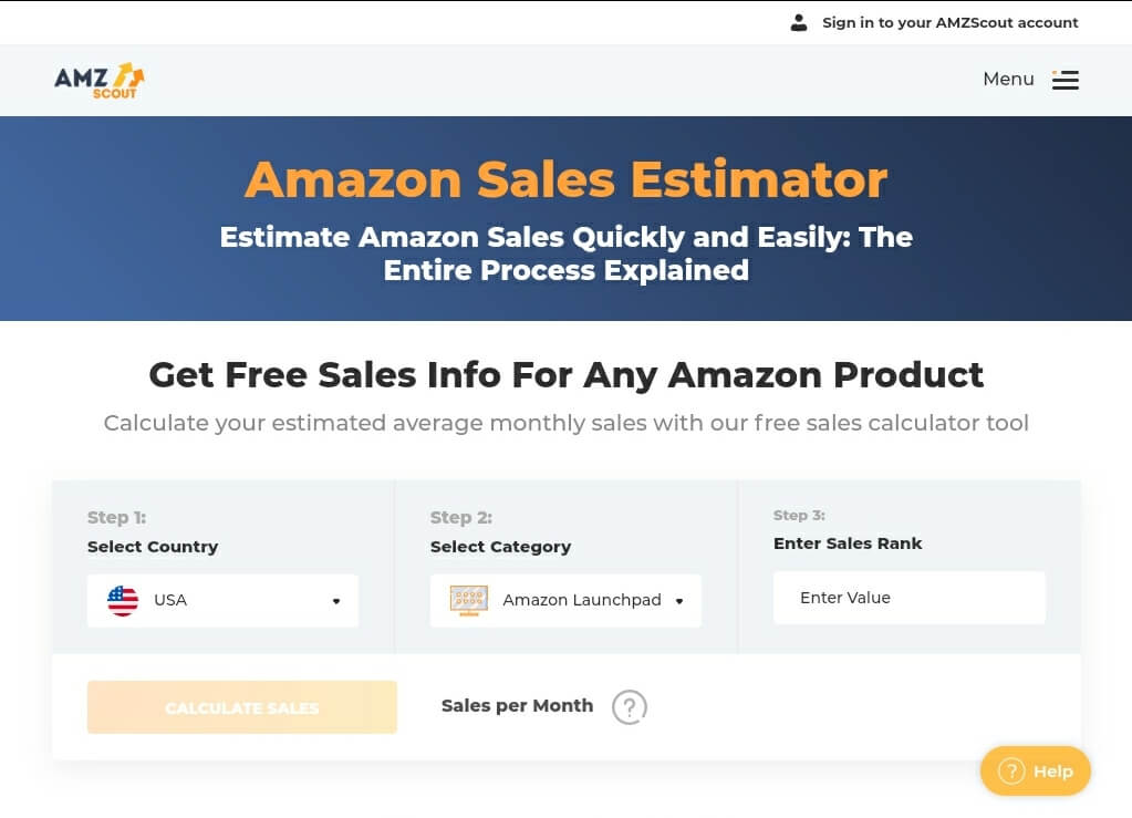 Amazon Sales Estimator