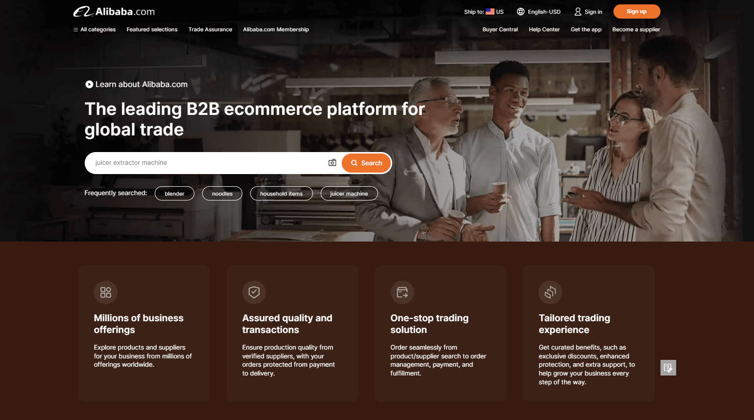Searching on B2B marketplaces
