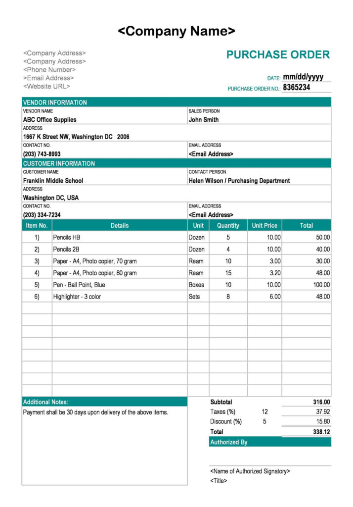 A Purchase Order