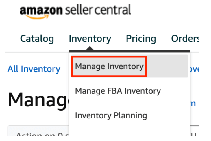 Initiate Sending Inventory on Amazon