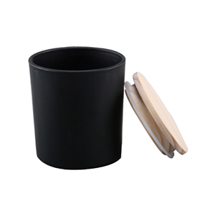 Black Candle Jars with Wooden Lids
