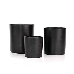 Black Candle Jars with Wooden Lids