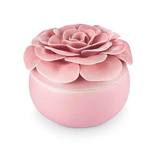 Ceramic Candle Jars with 3D Flower Lid