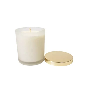 Frosted Glass Candle Jars with Metal Lid