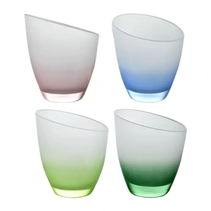 Gradient Colored Frosted Glass Candle Jars