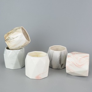 Marble Pattern Ceramic Candle Jars