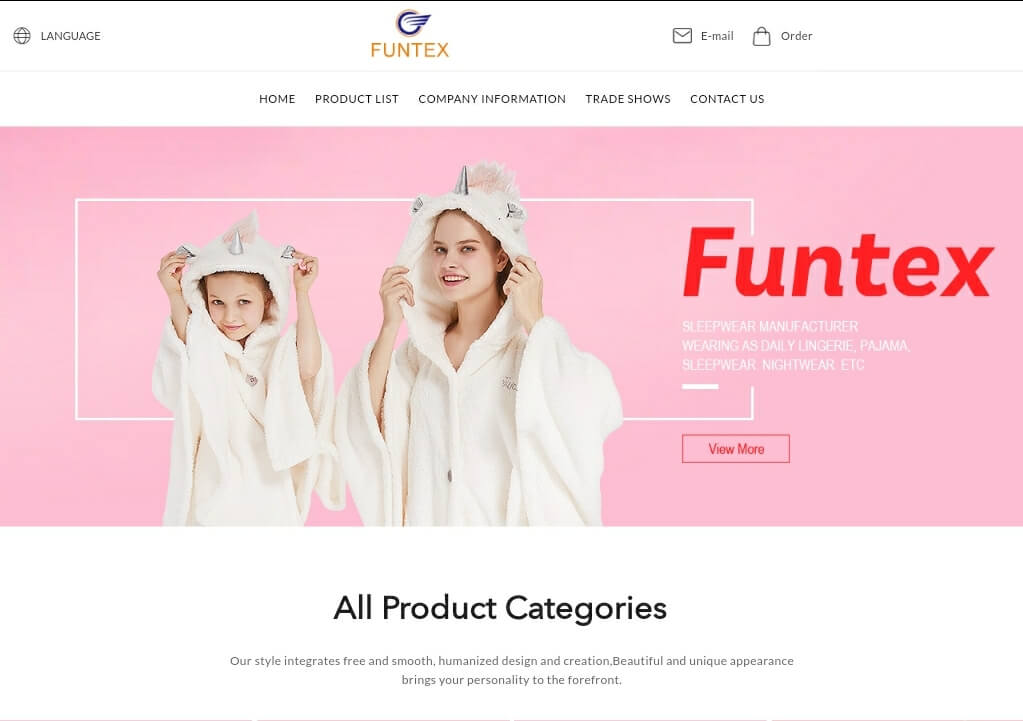 Funtex wholesale sleepwear suppliers
