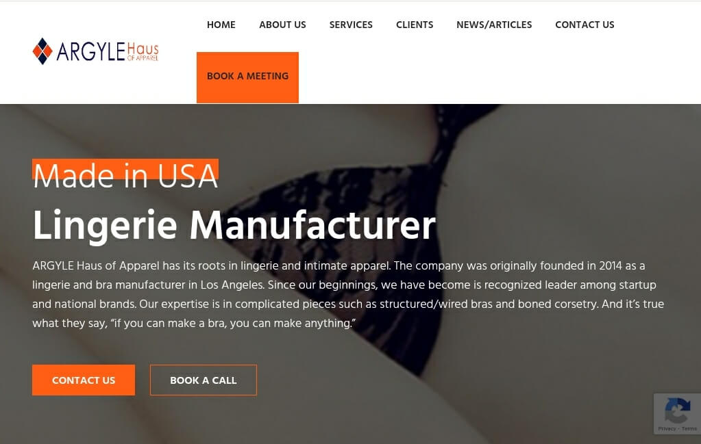 Lingerie Manufacturers in Los Angeles, ARGYLE Haus