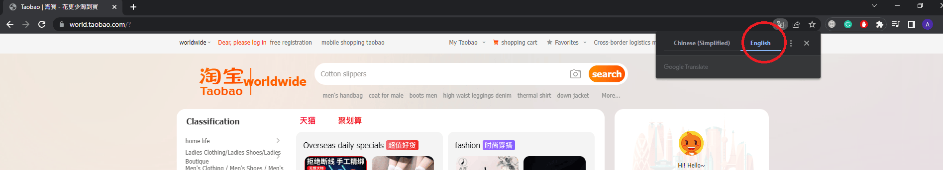 Taobao English Translate