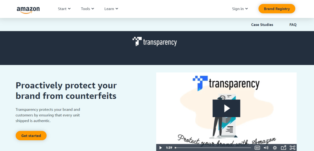 Amazon Transparency Screenshot