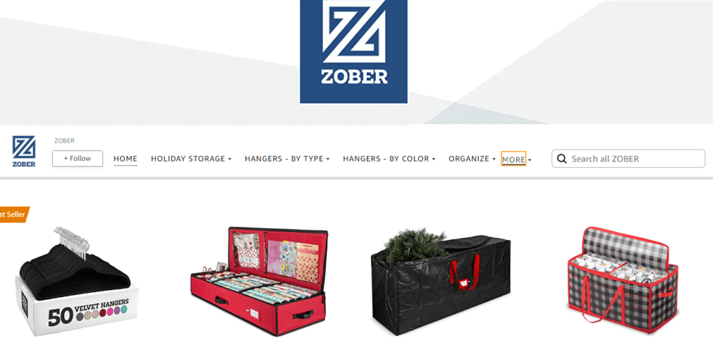 Zober Amazon storefront examples