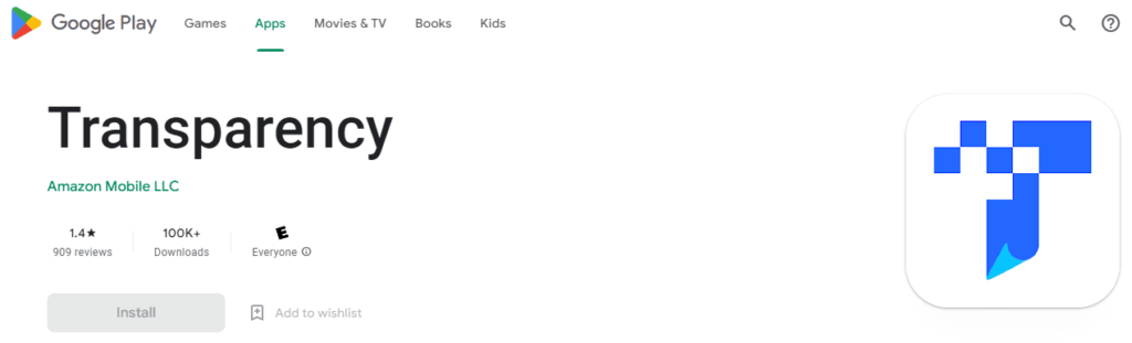 Amazon Transparency Android App