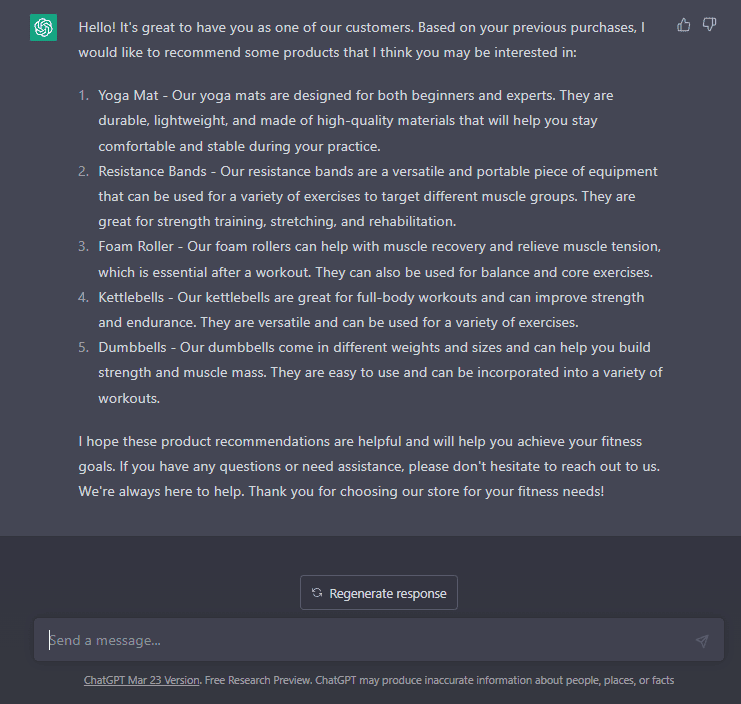 ChatGPT eCommerce Product Recommendations