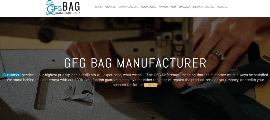 GFG bag manufacturer