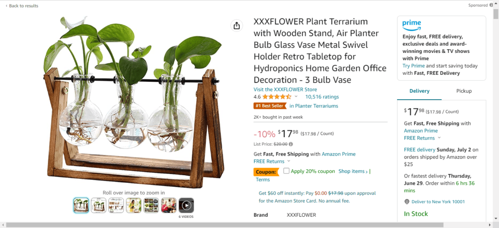 Plant Wooden Stand - Amazon
