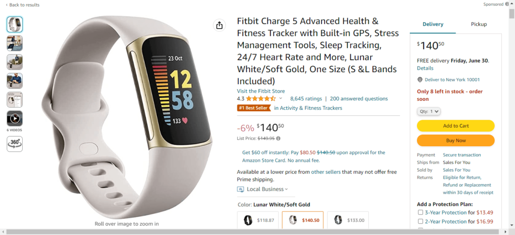 Fitbit Smart Watch - amazon