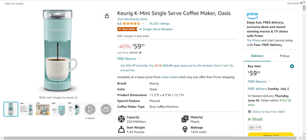 Keuring Coffee Maker - Amazon