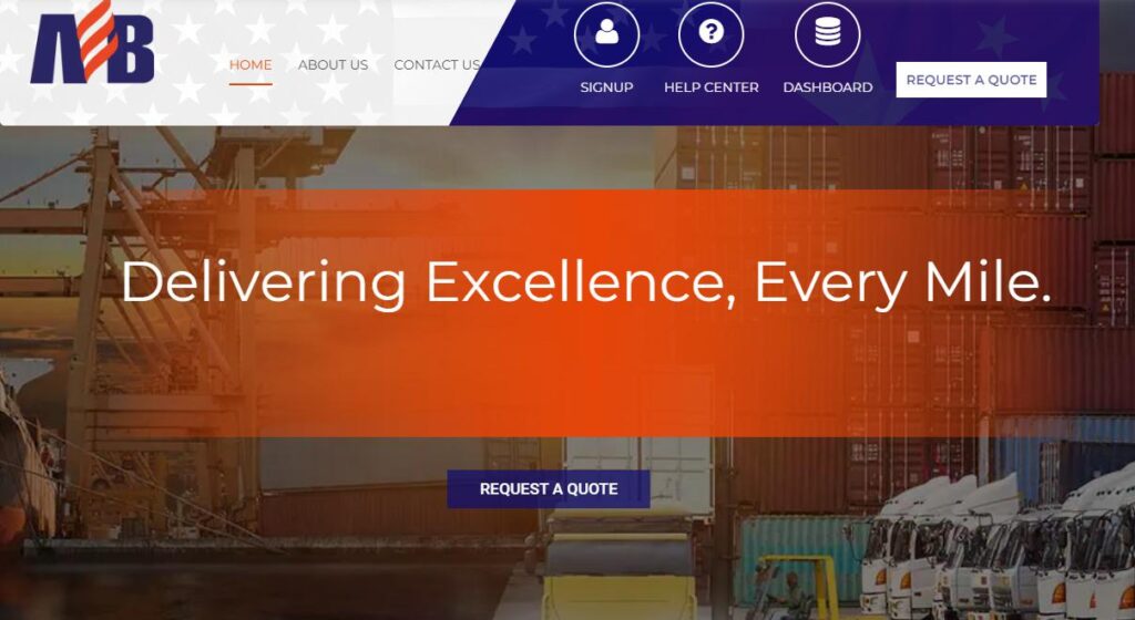 homepage of AEB Logistics