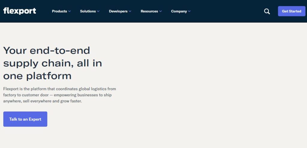 Flexport's home page