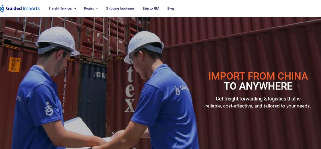 homepage of the china freight forwarder Guided Import  