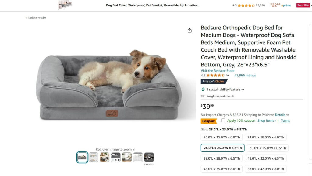 Dog Bed on Amazon