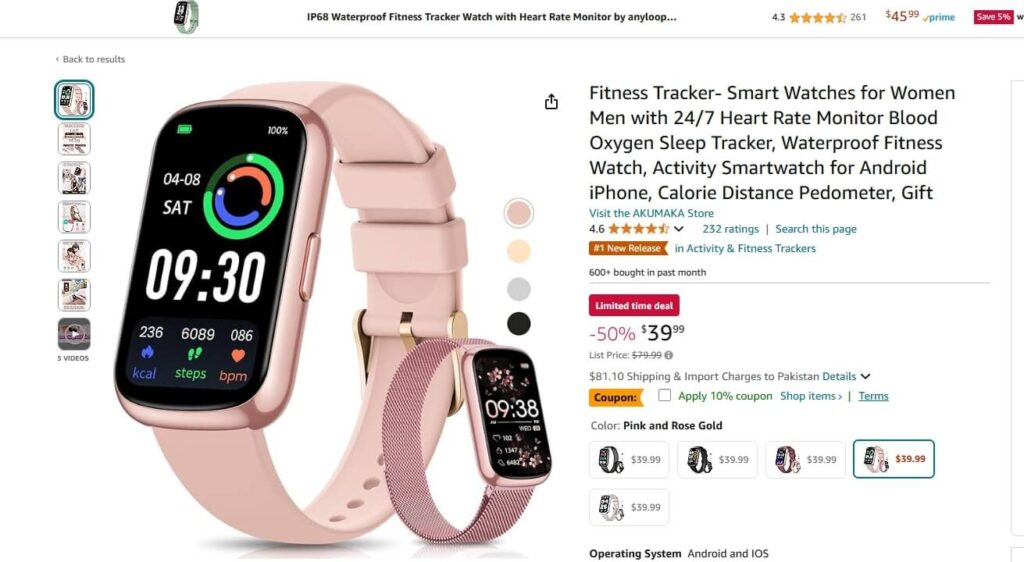 Fitness Tracker on Amazon