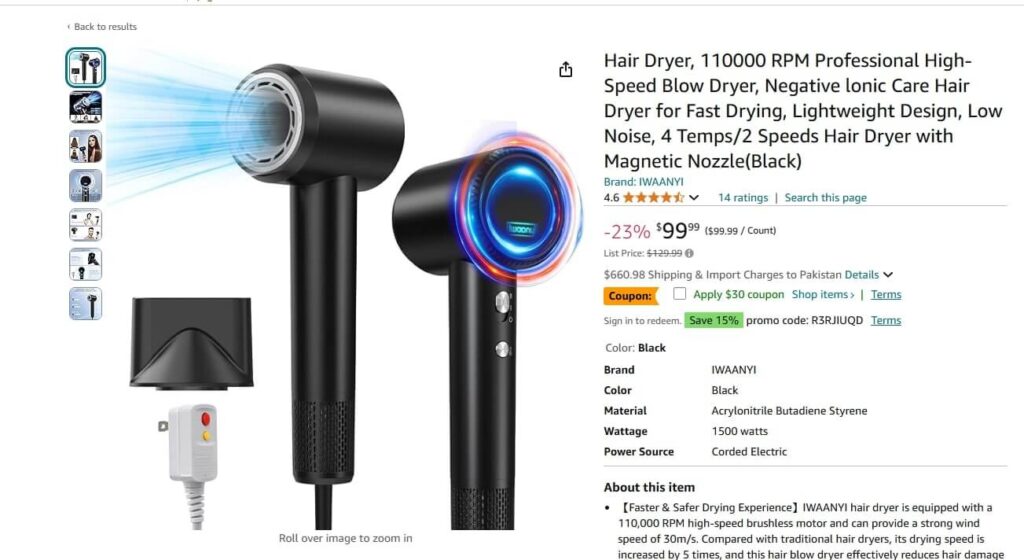 Hair Dryer on Amazon