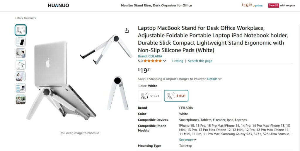 Macbook Stand on Amazon