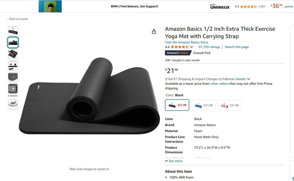 Yoga Mats on Amazon